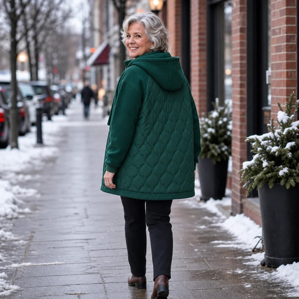 Spliced Quilted Puffer Jacket | Women's Winter Coat 5