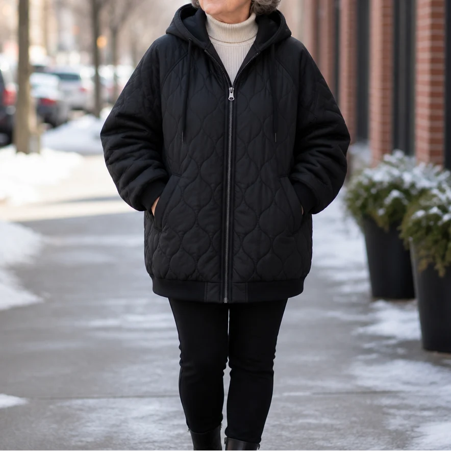 Spliced Quilted Puffer Jacket | Women's Winter Coat 9