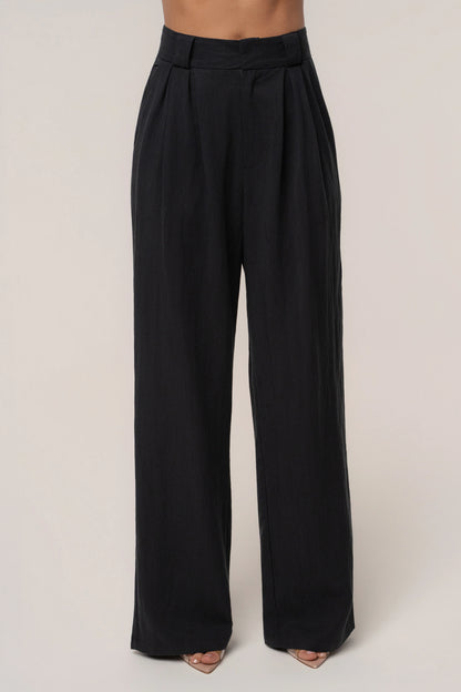 Stay Ready | Black High-Waisted Wide-Leg Trousers 1