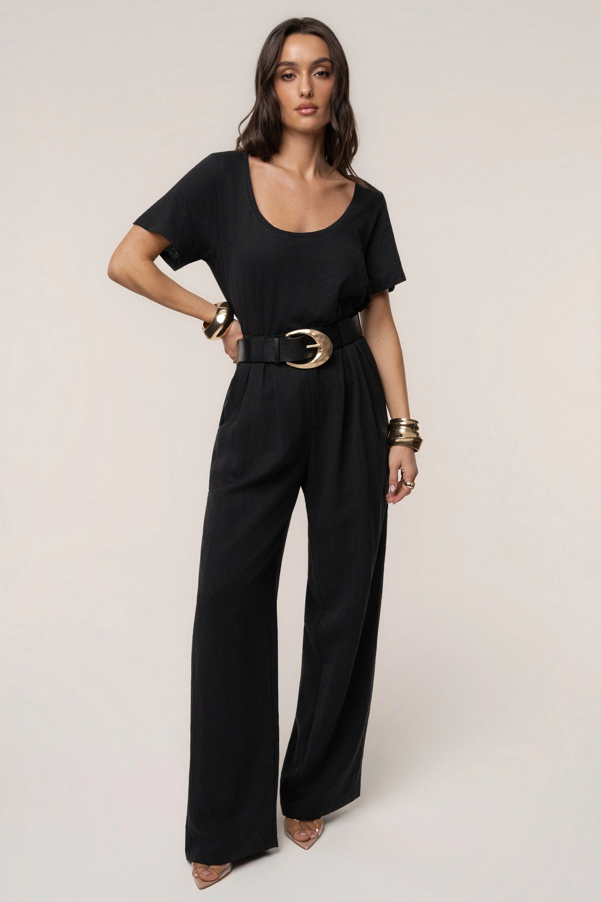 Stay Ready | Black High-Waisted Wide-Leg Trousers 2