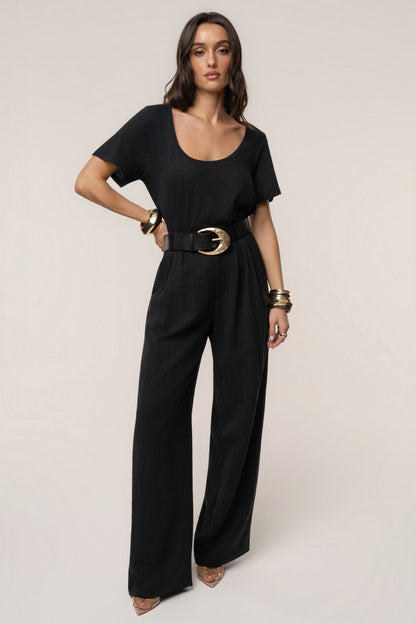 Stay Ready | Black High-Waisted Wide-Leg Trousers 2