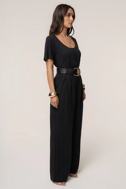 Stay Ready | Black High-Waisted Wide-Leg Trousers 4