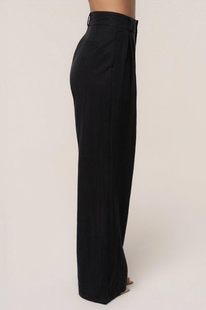 Stay Ready | Black High-Waisted Wide-Leg Trousers 5
