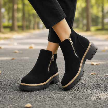 Stepara | Women's Side-Zip Suede Chelsea Boots Wide Toe 0