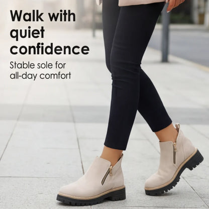 Stepara | Women's Side-Zip Suede Chelsea Boots Wide Toe 4