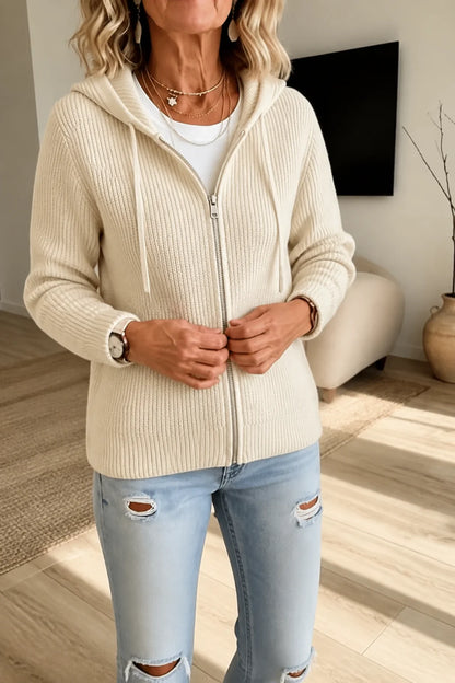 Stripevie – Ribbed Stretch-Knit Zip-Up Cardigan 12