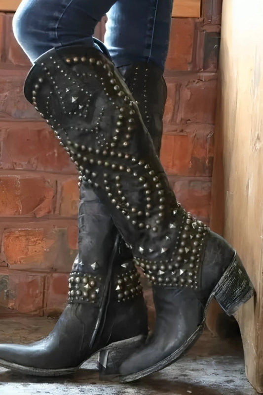 Studded Knee High Cowboy Boots | Women's Western Boots 2