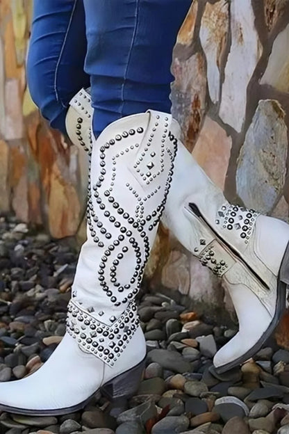 Studded Knee High Cowboy Boots | Women's Western Boots 4