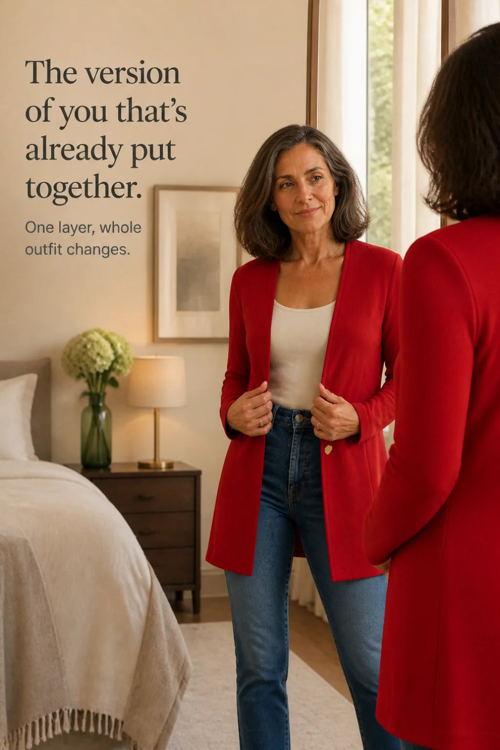V-Neck Single-Button A-Line Blazer | Women's Stretch Blazer 8