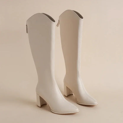 Valeria | Knee-High Faux Leather Longline Boots 2