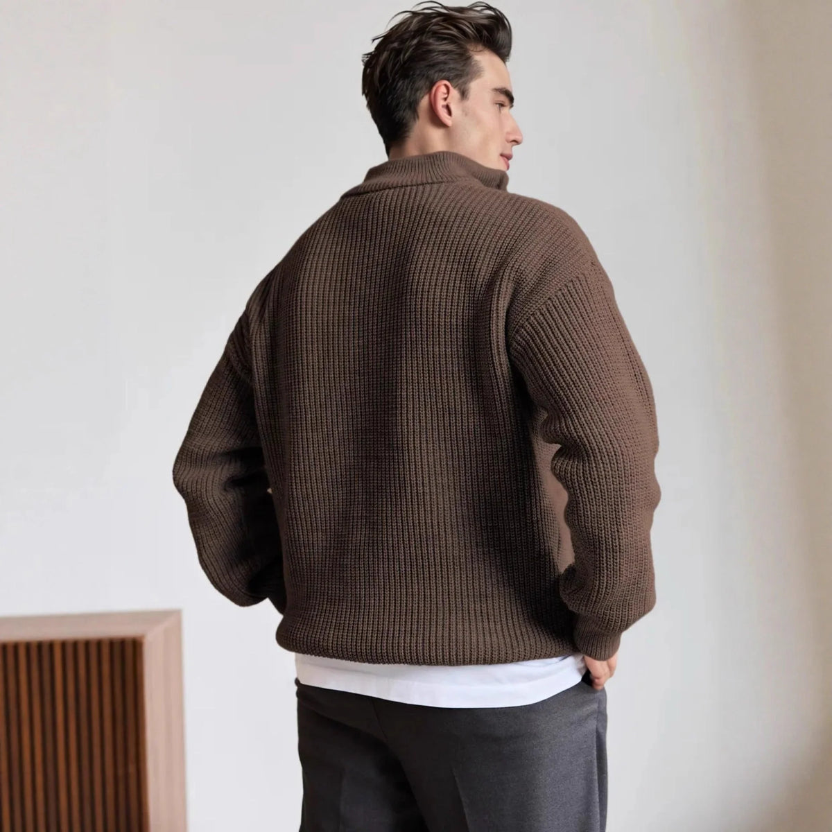 Valmir | Men's Quarter Zip Heavyweight Knit Sweater 1