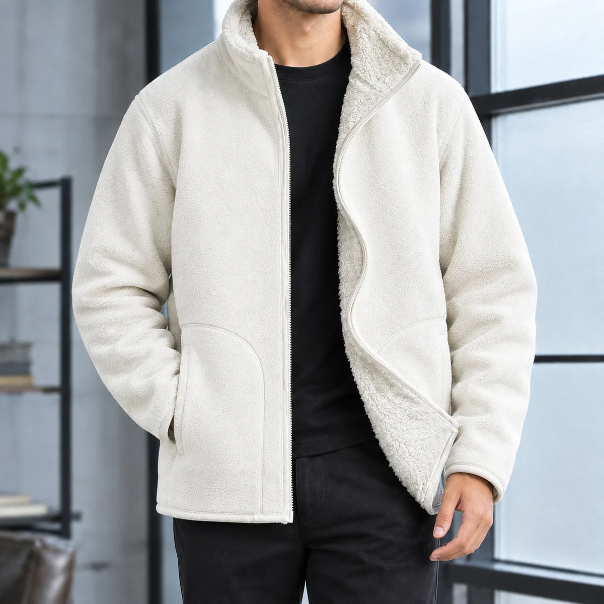 Vaughn | Men's Fleece Lined Jacket Black 4