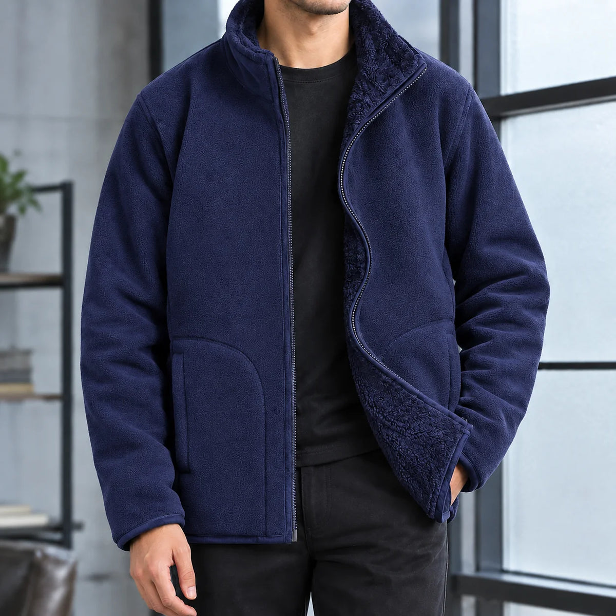Vaughn | Men's Fleece Lined Jacket Black 5