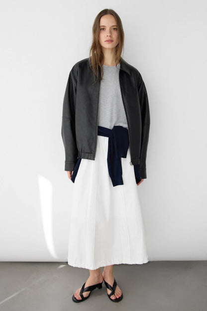 Vegan Leather Bomber Jacket Oversized Fit 3