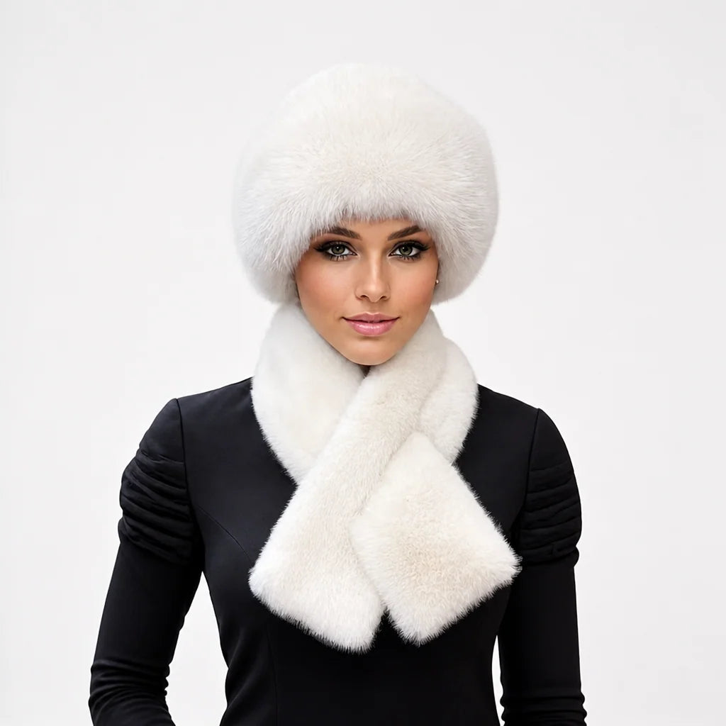 Veluna | Women's Plush Hat and Scarf Set in Multiple Colors 0