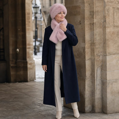 Veluna | Women's Plush Hat and Scarf Set in Multiple Colors 3