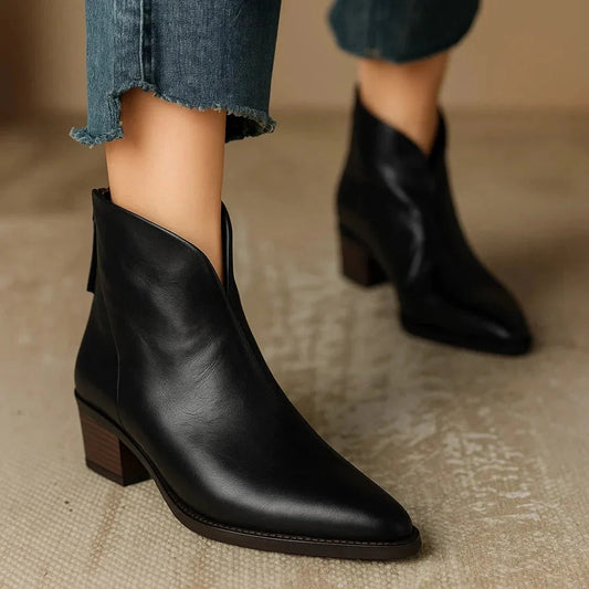 Viela | Women's Leather Ankle Boots Comfortable Support 0