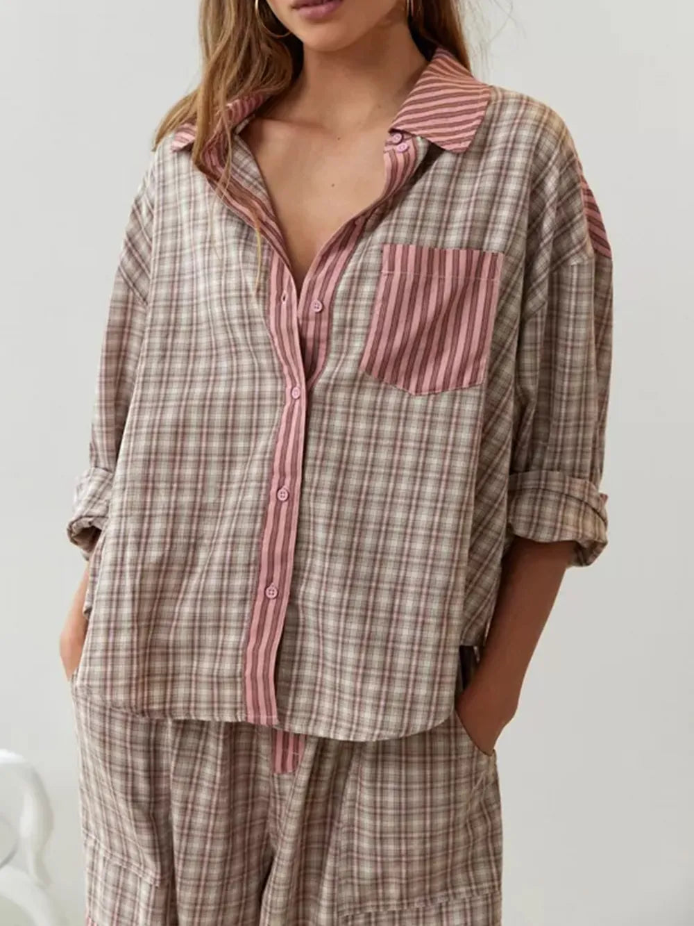 Viktoria | Women's Pajama Set Vintage 2-Piece Casual Pyjamas 3