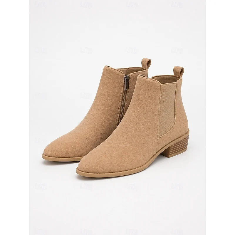 Vivienne | Pointed-Toe Block Heel Ankle Boots 0