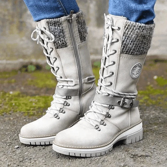 Waterproof High-Top Winter Boots with Laces 0