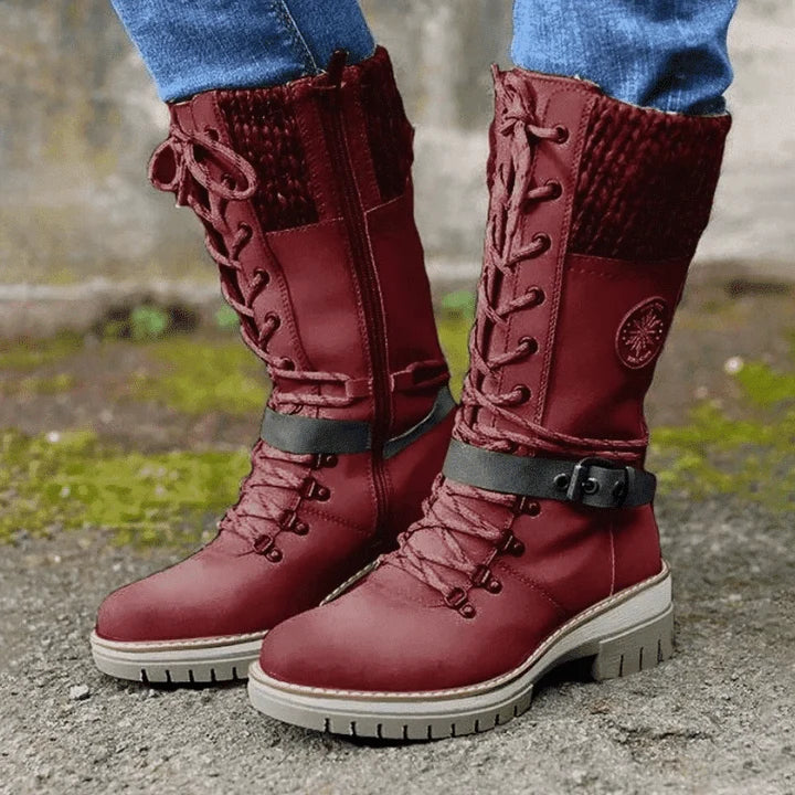 Waterproof High-Top Winter Boots with Laces 2