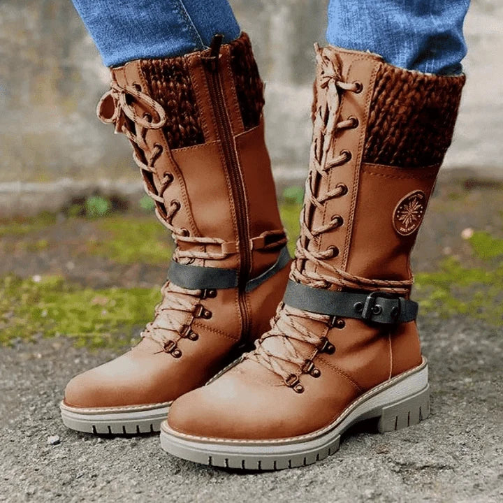 Waterproof High-Top Winter Boots with Laces 3
