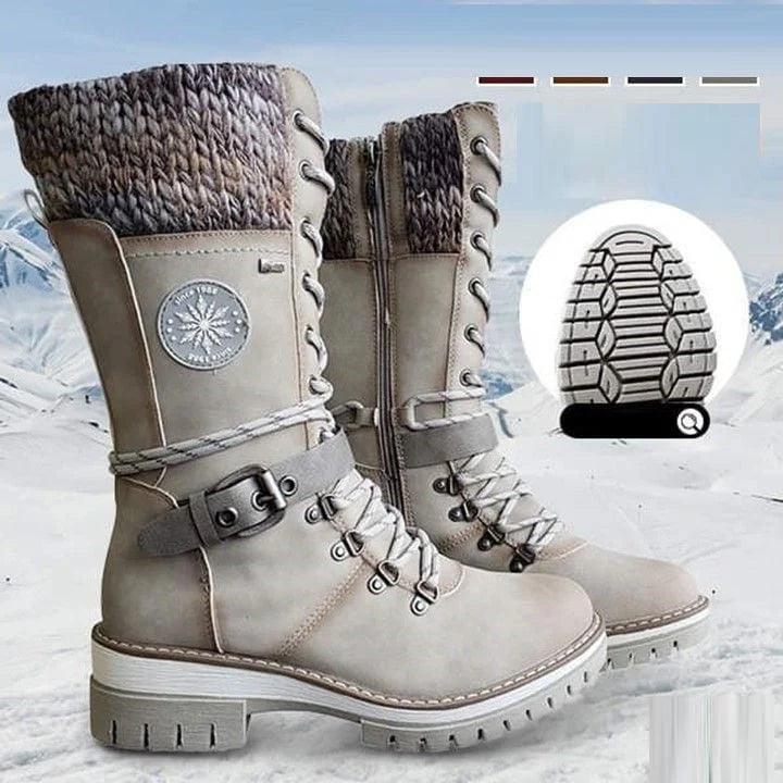 Waterproof High-Top Winter Boots with Laces 5