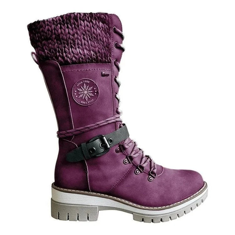 Waterproof High-Top Winter Boots with Laces 6