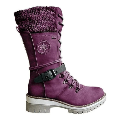 Waterproof High-Top Winter Boots with Laces 6