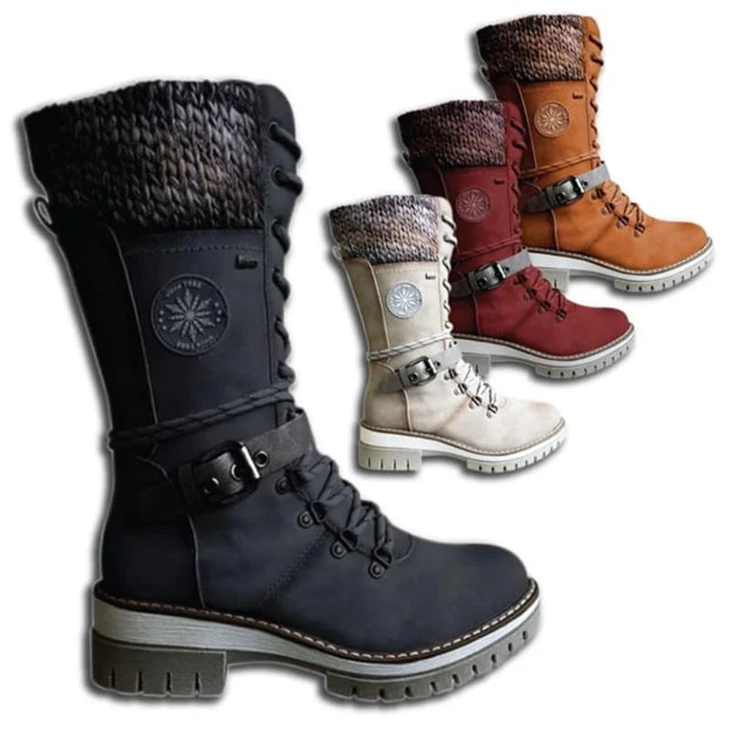 Waterproof High-Top Winter Boots with Laces 7