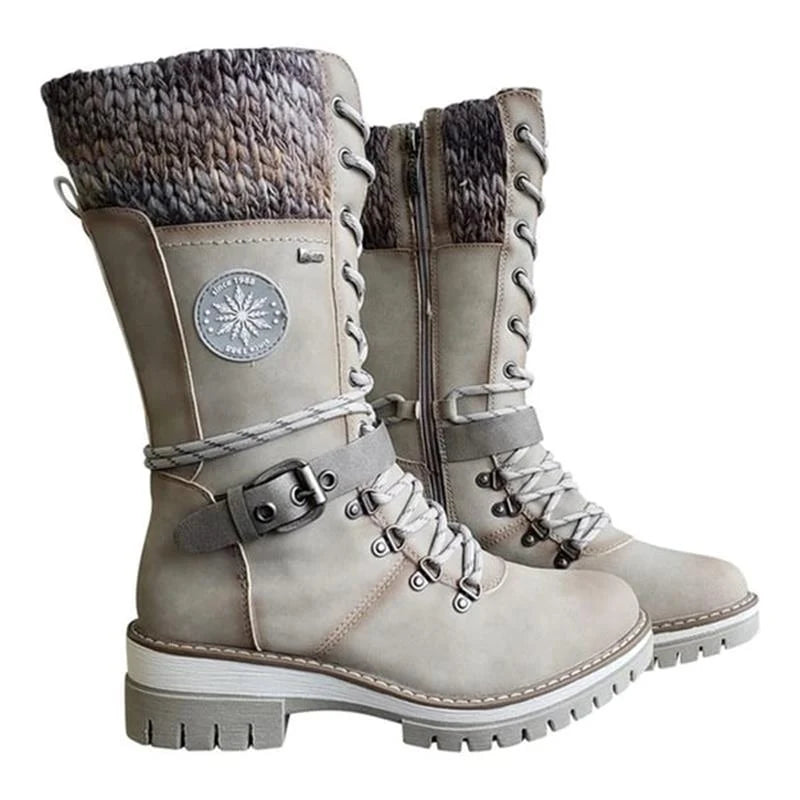 Waterproof High-Top Winter Boots with Laces 8