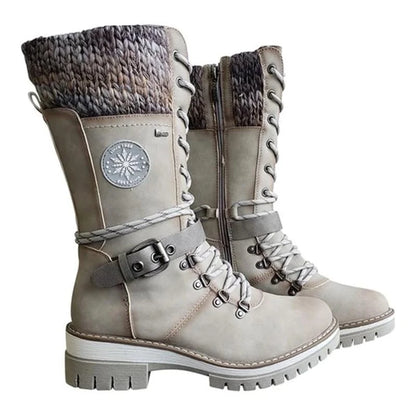 Waterproof High-Top Winter Boots with Laces 8