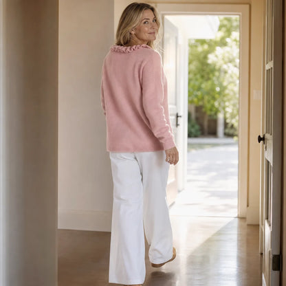 Wearbella – Ruffle Collar Stretch-Knit Cardigan 5