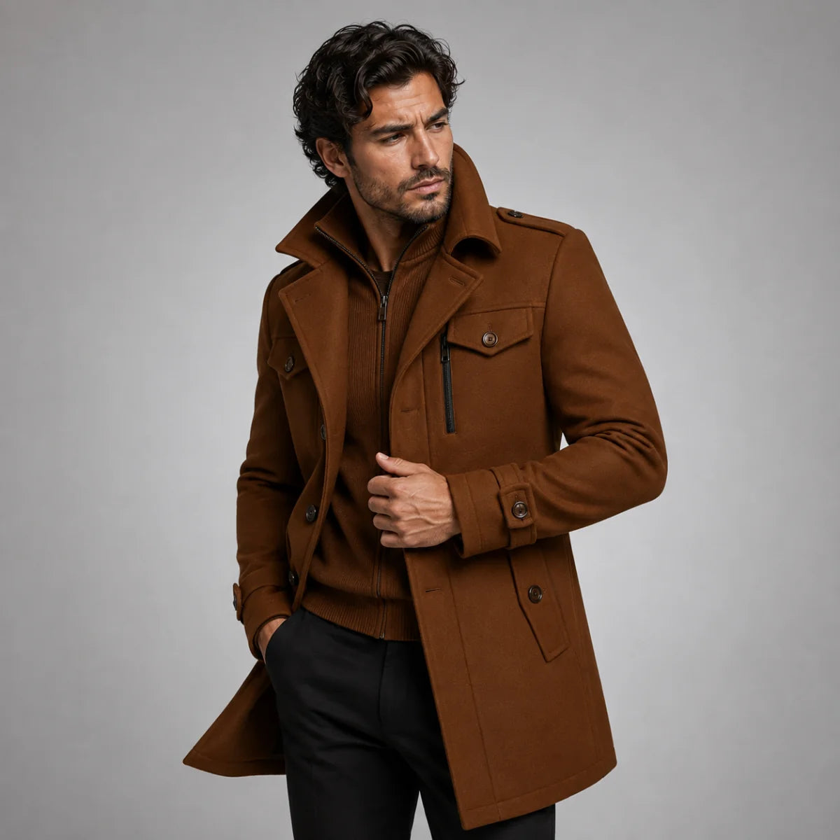 Westminster | Men's Slim Tailored Overcoat | Warm Winter Coat 7
