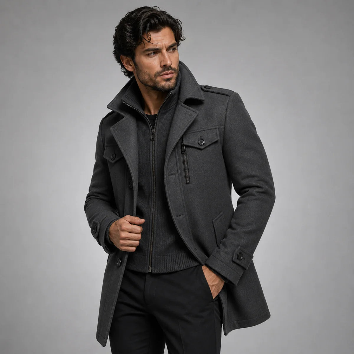Westminster | Men's Slim Tailored Overcoat | Warm Winter Coat 9