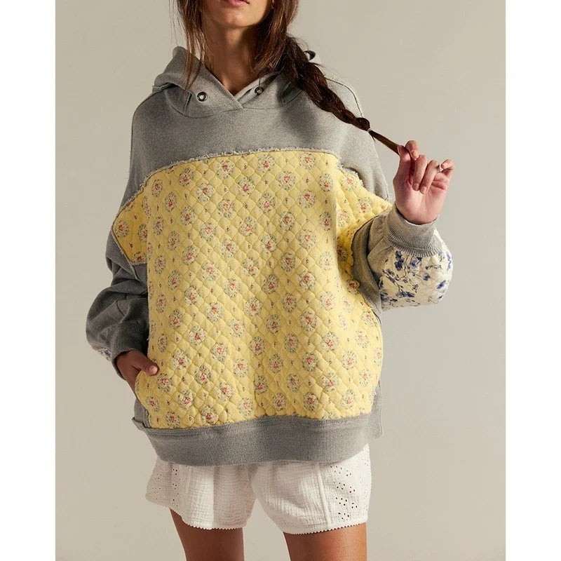 Willow | Oversized Floral Quilted Patchwork Hoodie 1