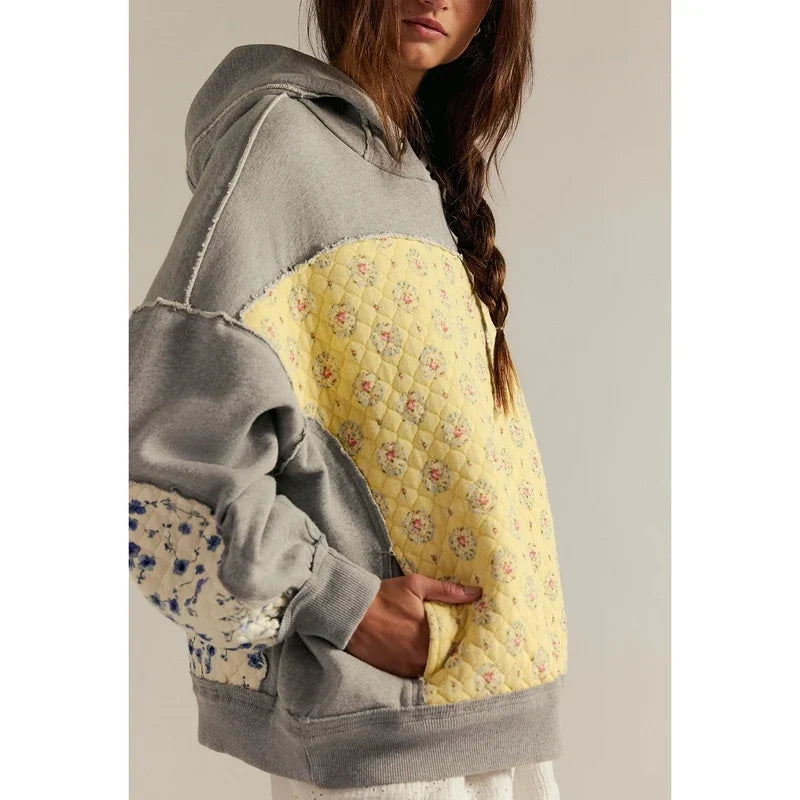 Willow | Oversized Floral Quilted Patchwork Hoodie 3