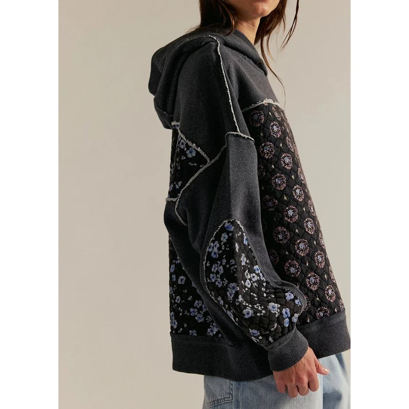 Willow | Oversized Floral Quilted Patchwork Hoodie 4