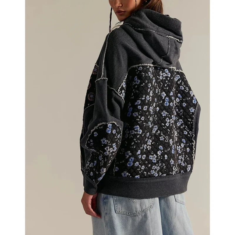 Willow | Oversized Floral Quilted Patchwork Hoodie 6