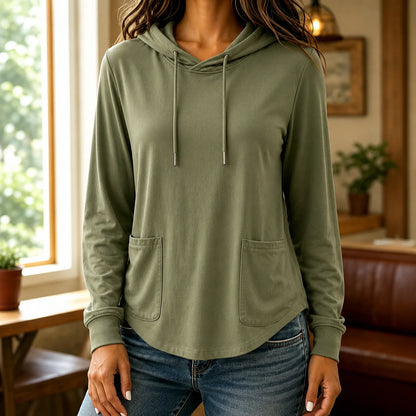 Women's Drawstring Hoodie Sweater with Pockets | Sweatshirt 1