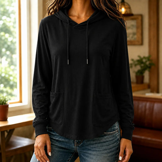 Women's Drawstring Hoodie Sweater with Pockets | Sweatshirt 11