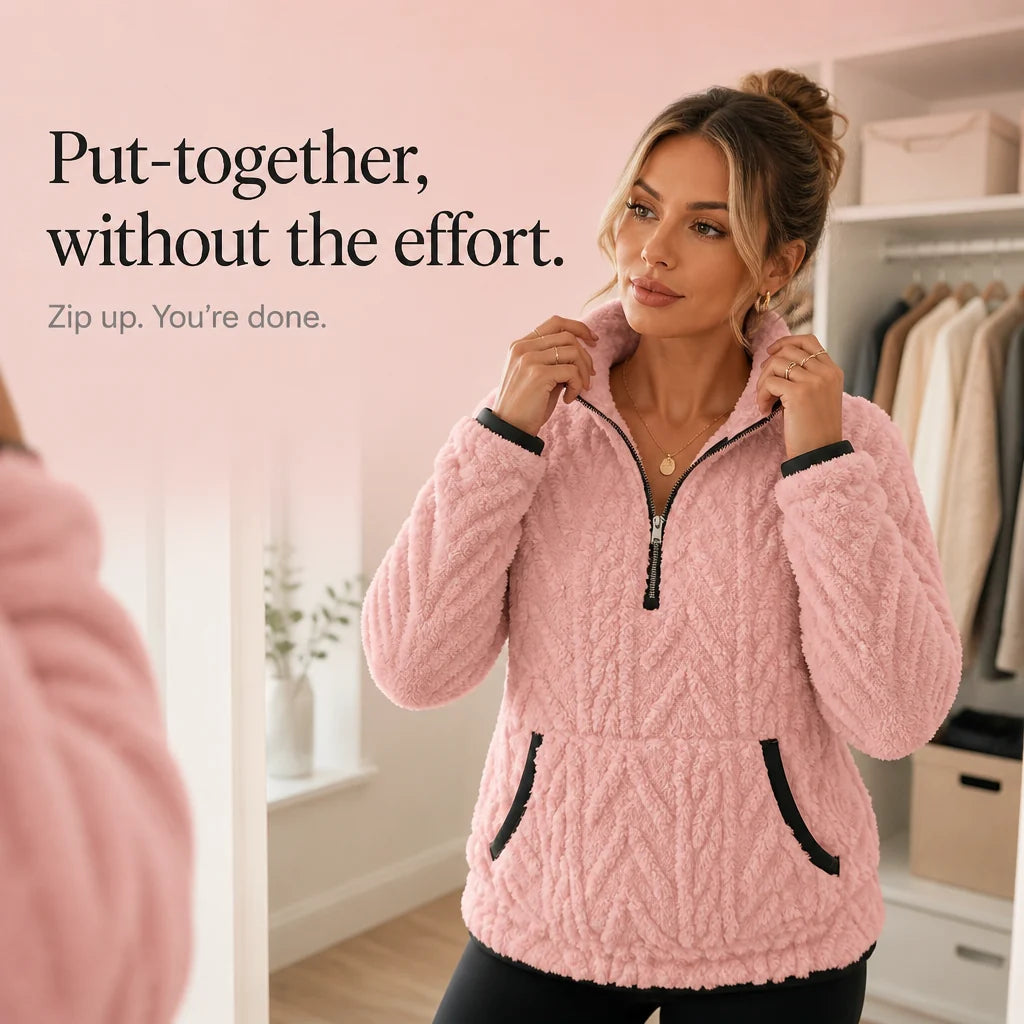 Women's Half Zip Fleece Pullover | Cozy Sweatshirt with Pockets 7