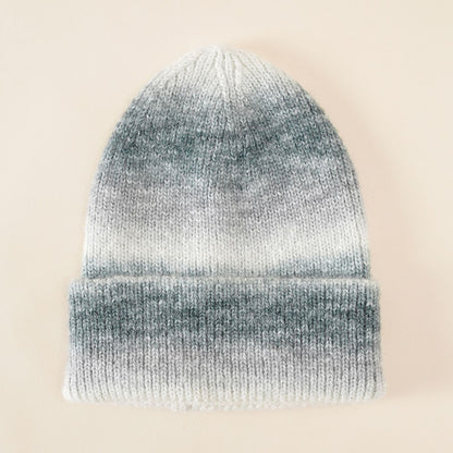 Women's Knit Hat Color Gradient Soft Warm 1