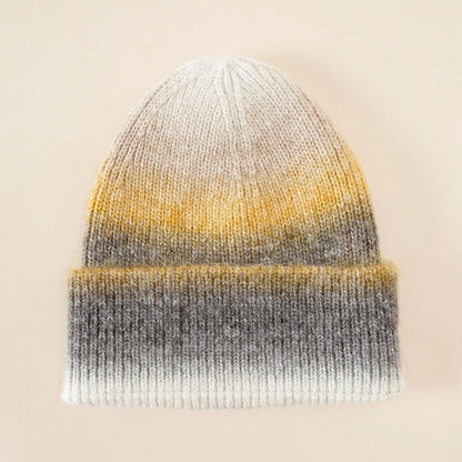 Women's Knit Hat Color Gradient Soft Warm 11