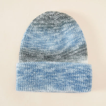 Women's Knit Hat Color Gradient Soft Warm 3