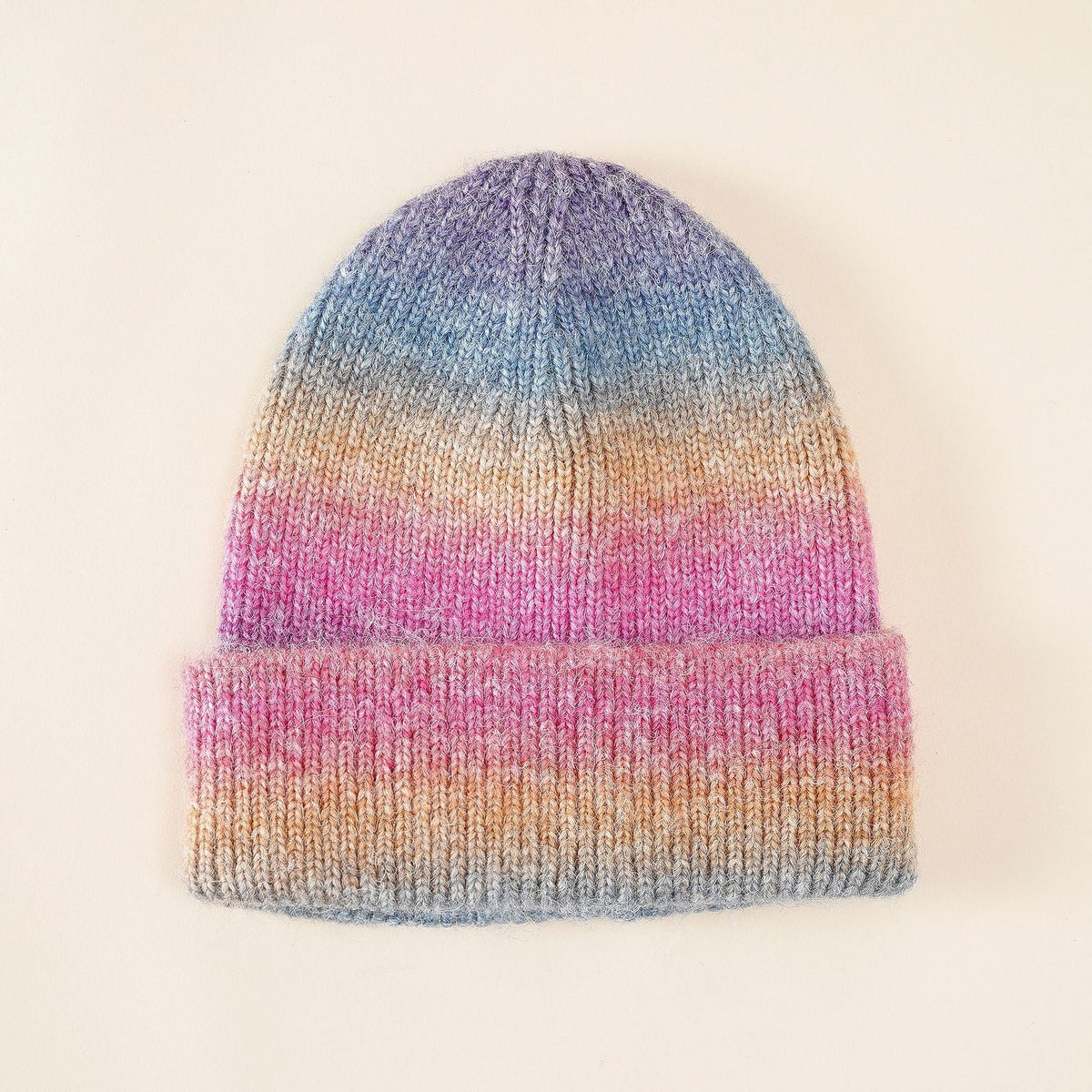 Women's Knit Hat Color Gradient Soft Warm 6