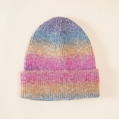 Women's Knit Hat Color Gradient Soft Warm 6