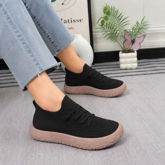 Women's Knit Slip-On Sneakers with Cushioned Chunky Sole 0