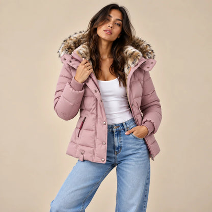Women's Quilted Puffer Jacket Black Waterproof 2