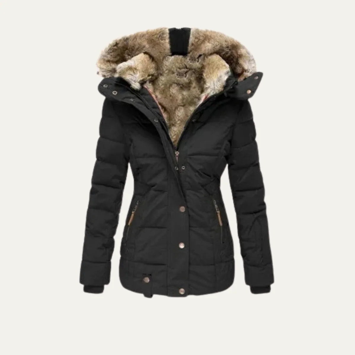 Women's Quilted Puffer Jacket Black Waterproof 4